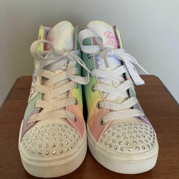 EUC Girls Sketchers Light Up High Tops with zipper size 2 - Picture 3 of 4